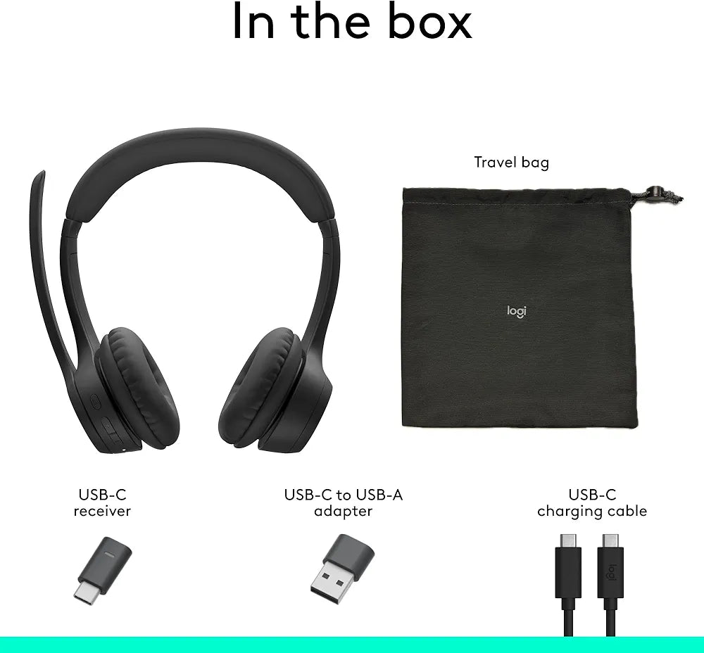 Logitech Zone 305 for Business, Wireless Bluetooth Headset with Microphone, for Google Meet, Google Voice, Zoom, Compatible with Windows, Mac, Chrome, Linux, iOS, iPadOS, Android