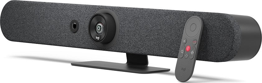 Logitech Rally Bar Mini All-in-One Webcam, Video Bar for Medium Rooms, Up to 4k Display Resolution, PTZ Camera, AI Viewfinder, Zoom/Tilt/Pan, Graphite | 960-001340 / 960-001339