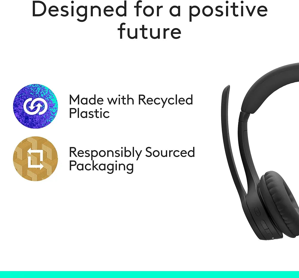 Logitech Zone 305 for Business, Wireless Bluetooth Headset with Microphone, for Google Meet, Google Voice, Zoom, Compatible with Windows, Mac, Chrome, Linux, iOS, iPadOS, Android