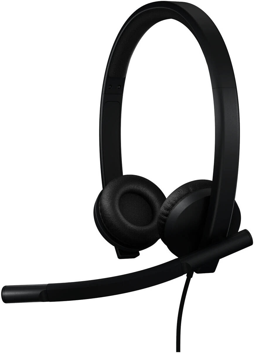 Logitech H570e Wired Headphones Stereo with USB-C Plug, 1 Unidirectional Mic & 1 Omnidirectional Mic, 30mm Driver Size, Teams Version, Black | 981-001431