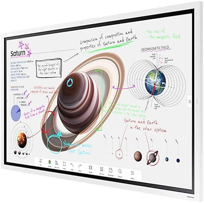 SAMSUNG Flip Pro WMB Interactive Display, 55" 4K UHD VA Display, 60Hz Refresh Rate, 8ms Response Time, IR Touch Technology, Tizen 6.5 OS, 32GB Flash Memory, Stylus Pen Inlcuded, White | LH55WMBWBGCXUE