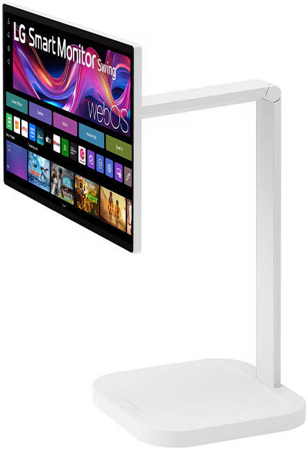 LG Smart Monitor Swing, 32" IPS Display, 4K UHD Resolution, 60Hz Refresh Rate, 5ms (GtG) Response Time, AirPlay 2, Screen Share, Bluetooth, WebOS, White | 32U889SA-W