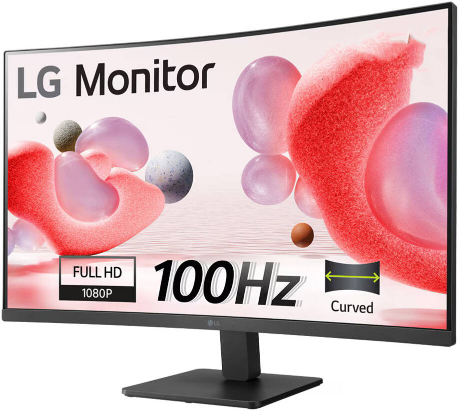 LG 32MR50C Curved Monitor, 32" VA Display, FHD Resolution, 100Hz Refresh Rate, 5ms (GtG) Response Time, AMD FreeSync Technology, 1500R Curvature, 16.7m Color Display, Black | 32MR50C-B