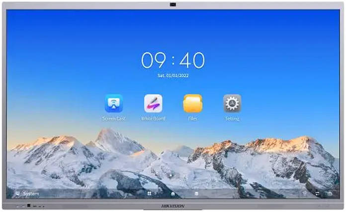 Hikvision 4K Interactive Flat 75" DLED 60Hz Display, Infrared Touch Screen, 6ms Response Time, 45 Point Multi-Touch, Built-In Microphone, Speakers, & 48mp (Photos) & 8mp (Videos) Camera | DS-D5C75RB/B