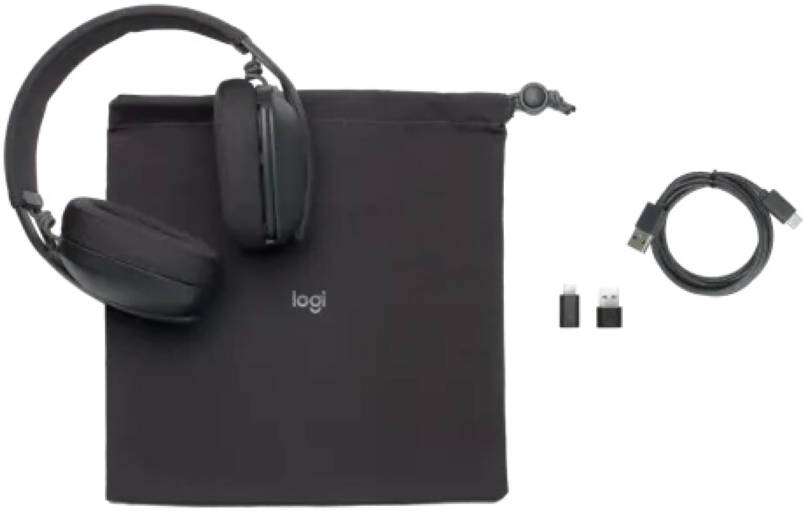 Logitech Zone Vibe Wireless Headset, Teams Version, 40mm Audio Drivers, Flip-to-Mute Noise-Canceling Microphone, Bluetooth 5.2, Up to 20 Hour Battery Life, 1x USB Type-C, Graphite | 981-001157