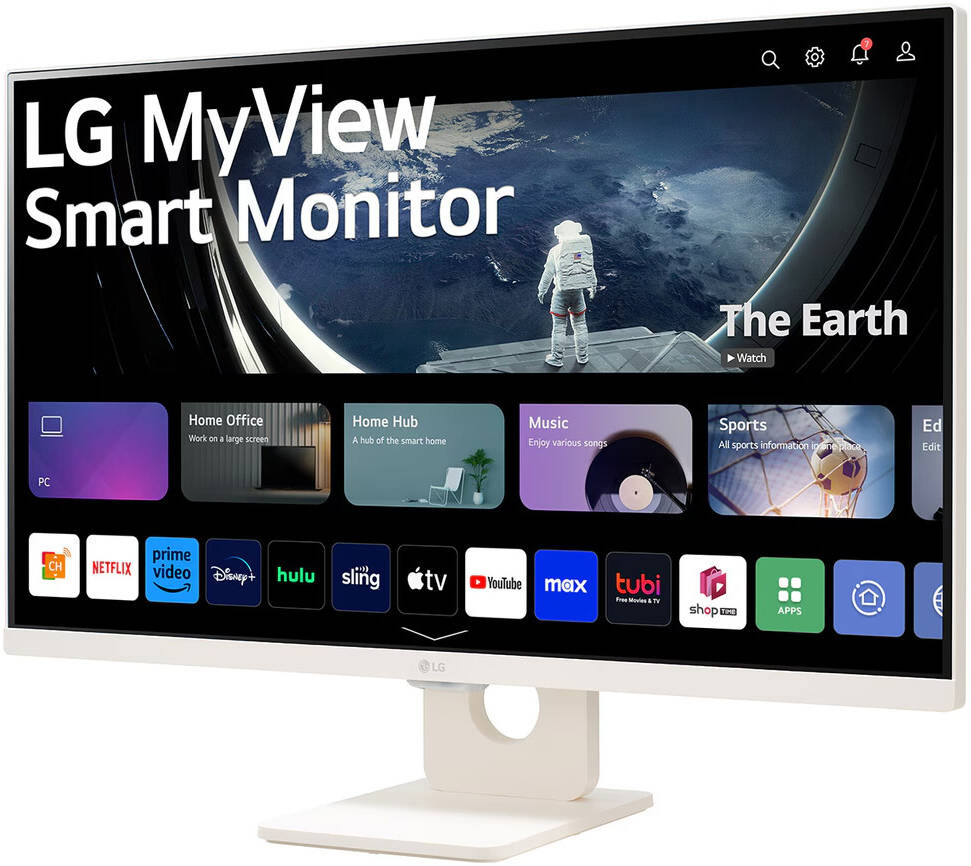 LG 27U511SA-W Smart Wireless Monitor, 27" Full HD IPS Display, 100Hz Refresh Rate, 5ms Response Time, HDR 10, Smart Energy Saving, Flicker Safe, Reader Mode, Wi-Fi, Bluetooth, White | 27U511SA-W