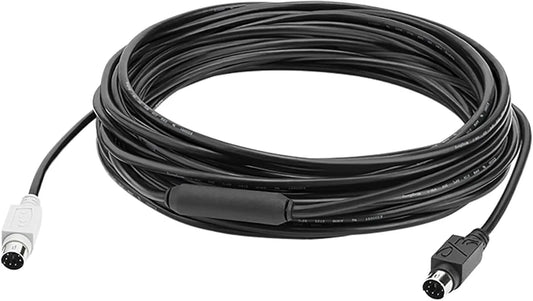 Logitech Extended Cable for Group Video Conferencing System, 10 m, Mini-DIN-6, FCC Class , CE, RoHS, Laptop/PC/Mac - Black