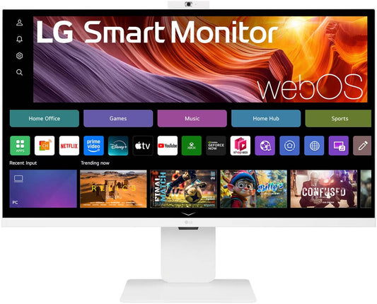 LG 32U850SA-W Smart Monitor, 32" IPS Display, 4K UHD Resolution, 60Hz Refresh Rate, 5ms (GtG) Response Time, Built-in Camera, HDR10, Flicker Safe, Auto Brightness, webOS, White | 32U850SA-W.AMA