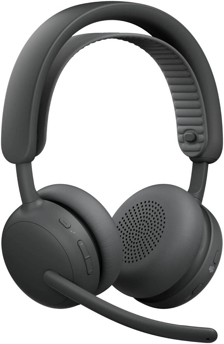 Logitech Zone Wireless 2 ES for Business Headphones, 40mm Driver Size, 2 Noise-Canceling Mics with AI Algorithms & Mic EQ, Teams Version, Native Bluetooth 5.3 Connectivity, Graphite | 981-001593