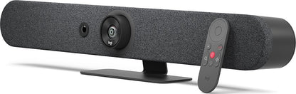 Logitech Rally Bar Mini All-in-One Webcam, Video Bar for Medium Rooms, Up to 4k Display Resolution, PTZ Camera, AI Viewfinder, Zoom/Tilt/Pan, Graphite | 960-001340 / 960-001339
