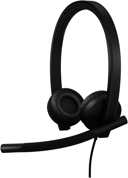 Logitech H570e Wired Headphones Stereo with USB-C Plug, 1 Unidirectional Mic & 1 Omnidirectional Mic, 30mm Driver Size, Teams Version, Black | 981-001431
