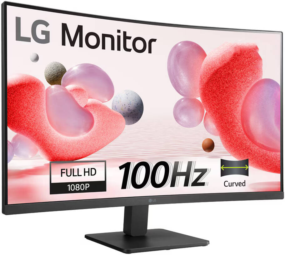 LG 32MR50C Curved Monitor, 32" VA Display, FHD Resolution, 100Hz Refresh Rate, 5ms (GtG) Response Time, AMD FreeSync Technology, 1500R Curvature, 16.7m Color Display, Black | 32MR50C-B
