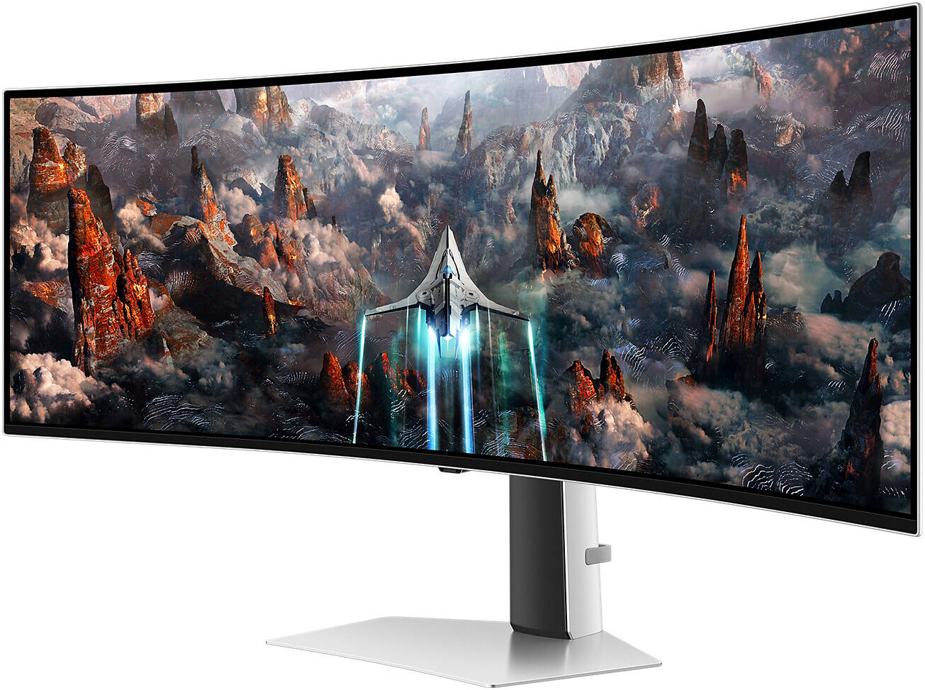SAMSUNG Odyssey G9 G93SC Gaming Curved Monitor, 49" Dual 2K OLED Display, 240Hz Refresh Rate, 0.03ms (GtG) Response Time, FreeSync Premium Pro & G-Sync Compatible, White | LS49CG934SMXUE
