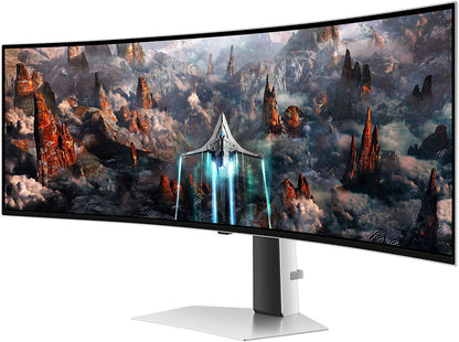 SAMSUNG Odyssey G9 G93SC Gaming Curved Monitor, 49" Dual 2K OLED Display, 240Hz Refresh Rate, 0.03ms (GtG) Response Time, FreeSync Premium Pro & G-Sync Compatible, White | LS49CG934SMXUE