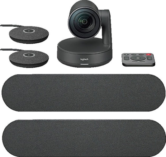 Logitech Rally Plus Video Conferencing Kit, With 2x Rally Speakers, 2x Microphone, Up to 3840 x 2160 Resolution, SuperSpeed USB 3.0 Interface Type, Black | 960-001242 / 960-001224