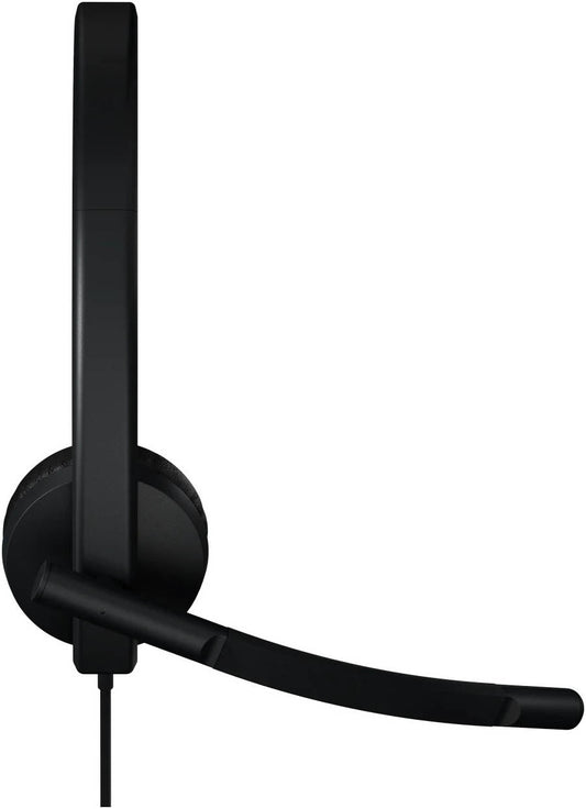 Logitech H570e Wired Headphones Stereo with USB-C Plug, 1 Unidirectional Mic & 1 Omnidirectional Mic, 30mm Driver Size, Teams Version, Black | 981-001431