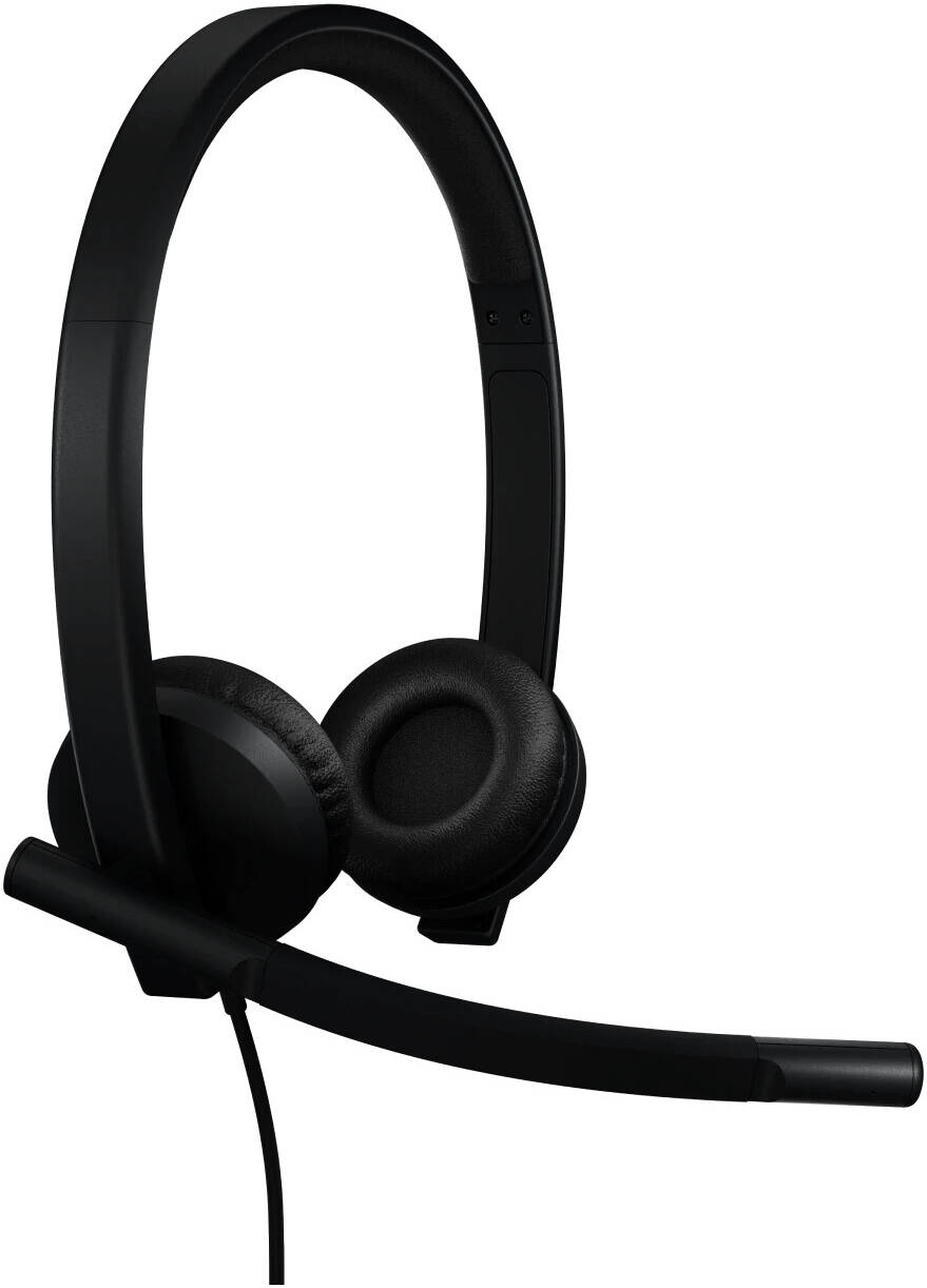 Logitech H570e Wired Headphones Stereo with USB-C Plug, 1 Unidirectional Mic & 1 Omnidirectional Mic, 30mm Driver Size, Teams Version, Black | 981-001431