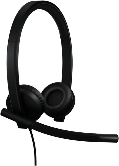 Logitech H570e Wired Headphones Stereo with USB-C Plug, 1 Unidirectional Mic & 1 Omnidirectional Mic, 30mm Driver Size, Teams Version, Black | 981-001431