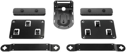 Logitech Mounting Kit for Rally Video Conferencing Kit, 2x Speaker Bracket, Camera Bracket, Table Hub Bracket, Display Hub Bracket, 2x Cable Retainer, Fasteners, Black | 939-001644