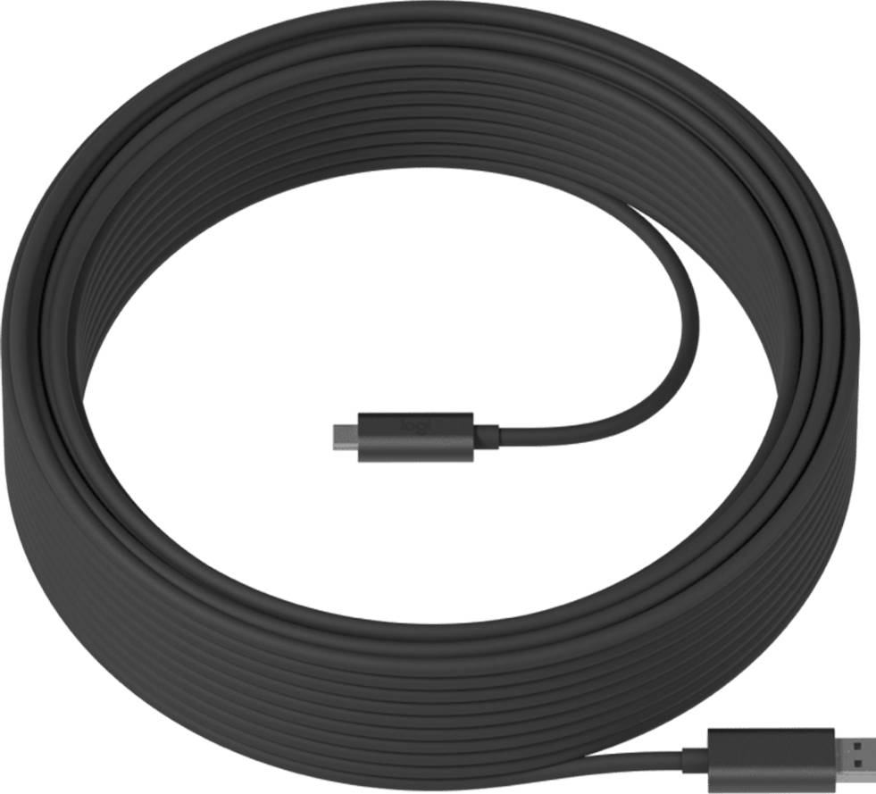 Logitech Strong USB 10M Cable, Extended Length Super Speed, 10 Gbps Data Rate, Works with Self-Powered Devices and Hubs, Black | 939-001799