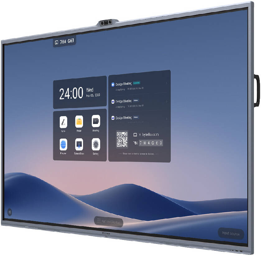 MAXHUB XBoard V7 Series Interactive Display, 65" VA Display, 4K UHD Resolution, 50 Points Touch Points, Infrared Recognition Technology, 60Hz Refresh Rate, 6.5ms Response Time, Black | V6550