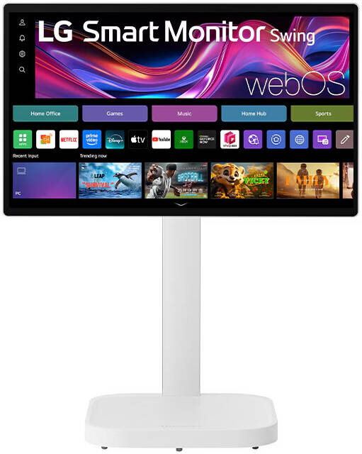 LG Smart Monitor Swing, 32" IPS Display, 4K UHD Resolution, 60Hz Refresh Rate, 5ms (GtG) Response Time, AirPlay 2, Screen Share, Bluetooth, WebOS, White | 32U889SA-W