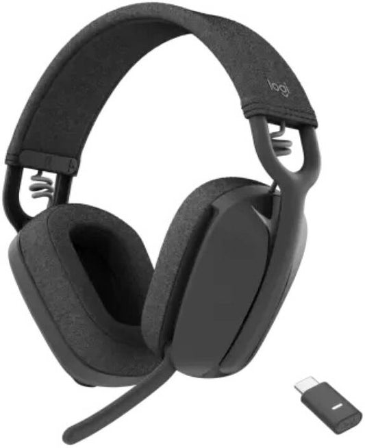 Logitech Zone Vibe Wireless Headset, Teams Version, 40mm Audio Drivers, Flip-to-Mute Noise-Canceling Microphone, Bluetooth 5.2, Up to 20 Hour Battery Life, 1x USB Type-C, Graphite | 981-001157