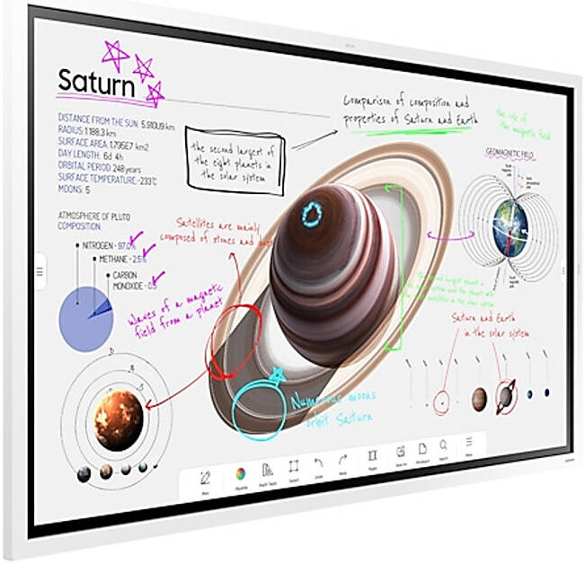SAMSUNG Flip Pro WMB Interactive Display, 55" 4K UHD VA Display, 60Hz Refresh Rate, 8ms Response Time, IR Touch Technology, Tizen 6.5 OS, 32GB Flash Memory, Stylus Pen Inlcuded, White | LH55WMBWBGCXUE