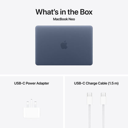Apple MacBook Neo (2026) 13-inch A18 Pro Chip with 6-core CPU and 5-core GPU, 8GB RAM, 512GB SSD Arabic - Indigo (MHFG4AB/A)